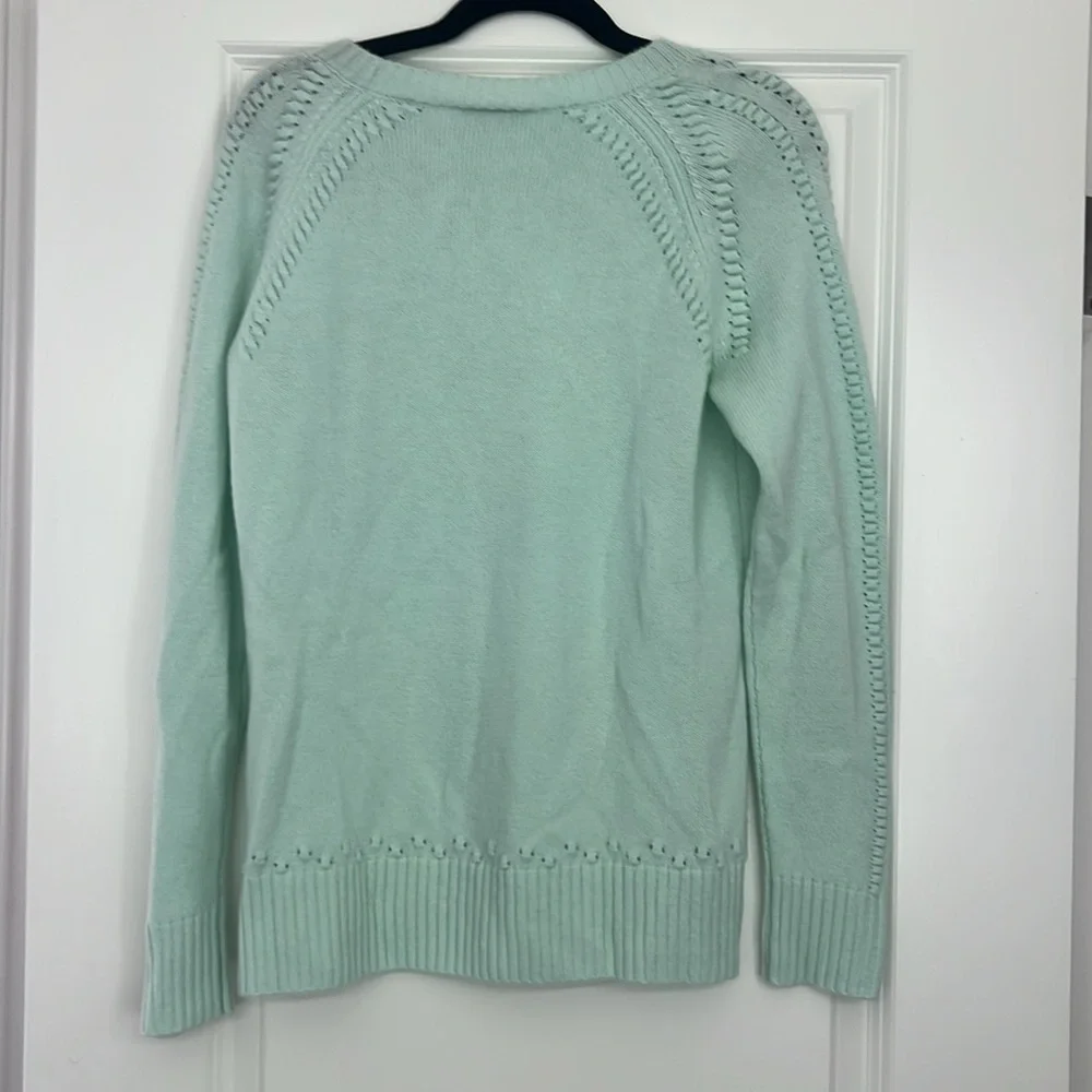 NWOT Sail to Sable Green Crew Neck  Cashmere - Picture 4 of 5